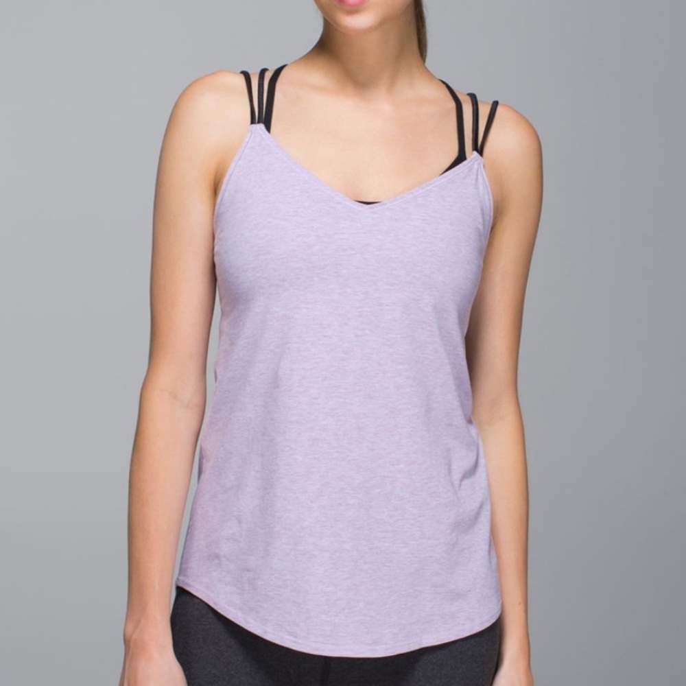 Lululemon Breezy Tank Heathered Pretty Purple / Dark Coal